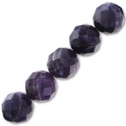 Bead Faceted round bead 14 mm Amethyste grade A x1|raw }}