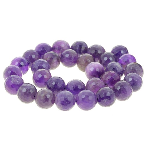 Bead Faceted round bead 12 mm Amethyste x1
