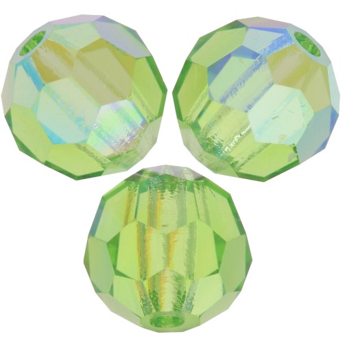 6mm Preciosa Crystal Rounds - Peridot AB x6