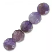 Beads Faceted round beads  6 mm Amethyste x15