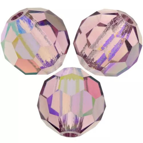 6mm Preciosa Crystal Rounds - Light Amethyst AB x6