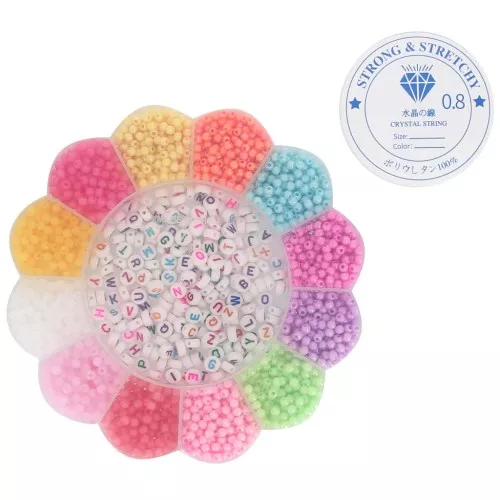 Kit of 2650 7mm letter beads & round beads for bracelets - Multicolored x1