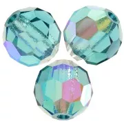 6mm Preciosa Crystal Rounds - Indicolite AB x6