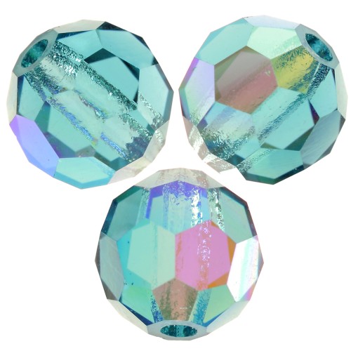 6mm Preciosa Crystal Rounds - Indicolite AB x6