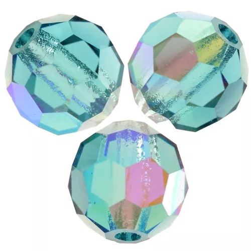 6mm Preciosa Crystal Rounds - Indicolite AB x6