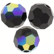 6mm Preciosa Crystal Rounds - Jet AB x6