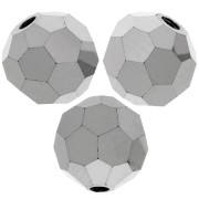 6mm Preciosa Crystal Rounds - Jet Hematite Full x6