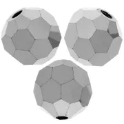 6mm Preciosa Crystal Rounds - Jet Hematite Full x6