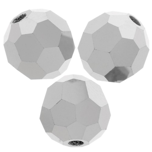 6mm Preciosa Crystal Rounds - Jet Light Hematite Full x6