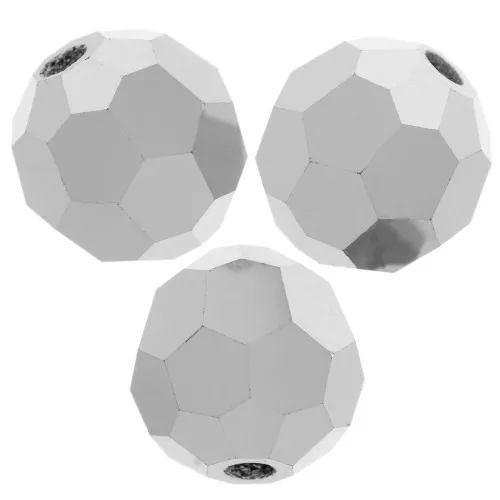 6mm Preciosa Crystal Rounds - Jet Light Hematite Full x6