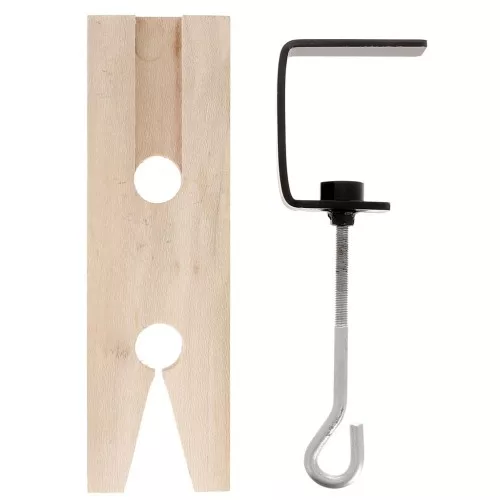 20.5x6cm Pre-cut V-shaped wooden dowel with steel vice x1