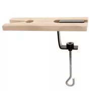 20.5x6cm Pre-cut V-shaped wooden dowel with steel vice x1