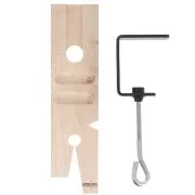 22.5x6cm pre-cut wooden V-shaped bench dowel with steel vice x1