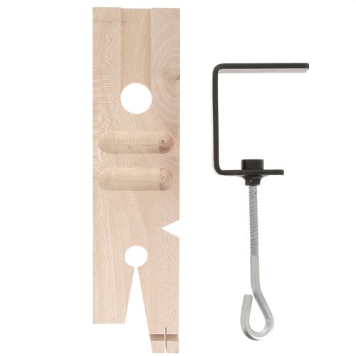 22.5x6cm pre-cut wooden V-shaped bench dowel with steel vice x1