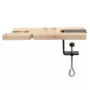 22.5x6cm pre-cut wooden V-shaped bench dowel with steel vice x1