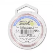 Artistic Wire 0.81 mm anti-tarnish flexible copper wire - Rose Gold x7.6m