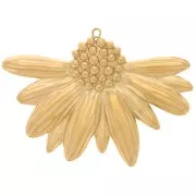 31.5x45mm 304L stainless steelSunflower pendants - Gold x2