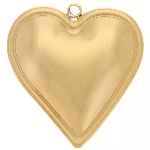 22x20mm 304L stainless steel domed hearts Pendants - gold x2