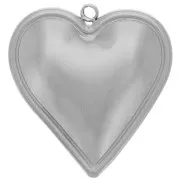 22x20mm 304L stainless steel domed hearts Pendants x2