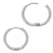 16mm 304L Stainless Steel Round leverback hoop earrings - 2mm wire x20