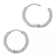 14mm 304L Stainless Steel Round leverback hoop earrings - 2mm wire x20