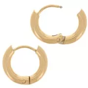 13mm 304L stainless steel round leverback earrings - 2.5 mm wire - Gold x2
