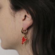 15mm 304L stainless steel round leverback earrings - 2.5 mm wire - Gold x2