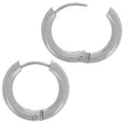 15mm 304L stainless steel round leverback earrings - 2.5 mm wire x2|raw }}