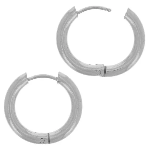17mm 304L stainless steel round leverback earrings - 2.5 mm wire x2