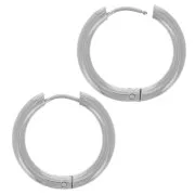 19mm 304L stainless steel round leverback earrings - 2.5 mm wire x2