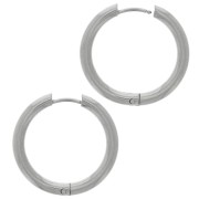 21mm 304L stainless steel round leverback earrings - 2.5 mm wire x2