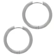 21mm 304L stainless steel round leverback earrings - 2.5 mm wire x2