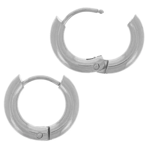 13mm 304L stainless steel round leverback earrings - 2.5 mm wire x20