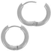 15mm 304L stainless steel round leverback earrings - 2.5 mm wire x20