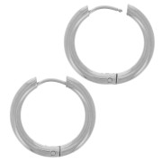19mm 304L stainless steel round leverback earrings - 2.5 mm wire x20