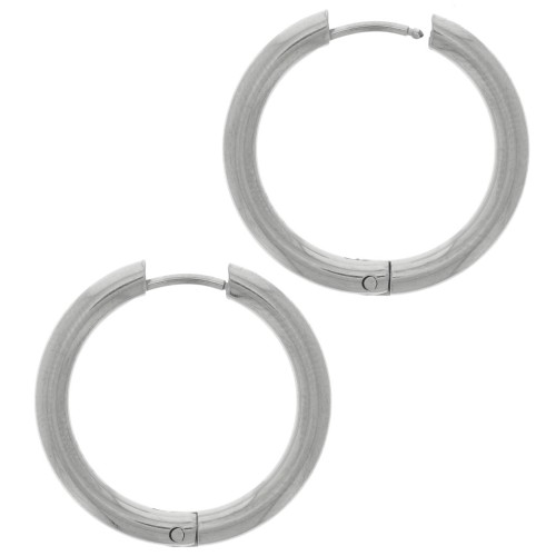 21mm 304L stainless steel round leverback earrings - 2.5 mm wire x20