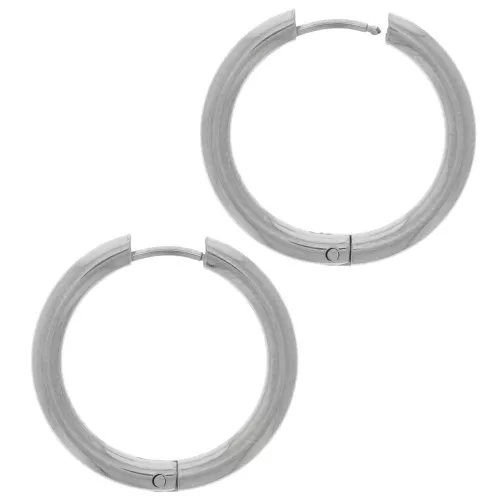 21mm 304L stainless steel round leverback earrings - 2.5 mm wire x20