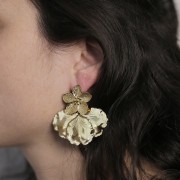 29x47.5mm Stainless steel 304L Pendants 3 petals - Gold x2