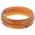 66 mm thick bead bracelet in translucent resin - Apricot marbled x1