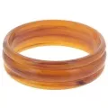66 mm thick bead bracelet in translucent resin - Apricot marbled x1