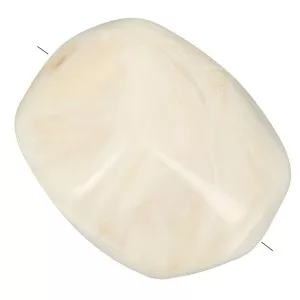 19x15mm opaque resin Irregular baroque bead - Cream marbled x1