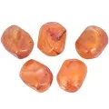 19x15mm transparent resin Irregular baroque bead - Apricot marble x1