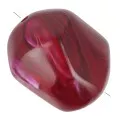 Dark red - Perle baroque irrégulière en résine opaque 19x15 mm - Rouge foncé marbré x1 Perle baroque irrégulière en résine opaque 19x15 mm - Rouge foncé marbré x1