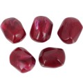 19x15mm opaque resin Irregular baroque bead - Dark red marbled x1