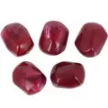 19x15mm opaque resin Irregular baroque bead - Dark red marbled x1