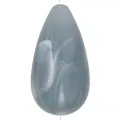 30x16mm Pear opaque resin bead - Blue grey marbled x1