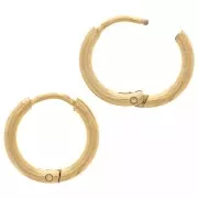 14mm 304L Stainless Steel Round leverback earrings - Gold Tone x20