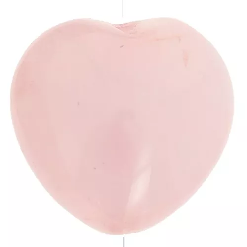 14mm Heart gemstone beads - Rose Quartz x4
