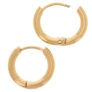 12mm 304L Stainless Steel Round leverback earrings - 2mm wire - Gold x20|raw }}