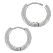 12mm Stainless Steel 304L Round Leverback hoop earrings - 2mm wire x2|raw }}